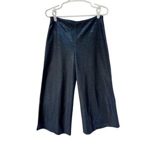 Tamara Mellon Pants Womens Small Metallic Glitter Wide Leg Cropped Sparkle Dress